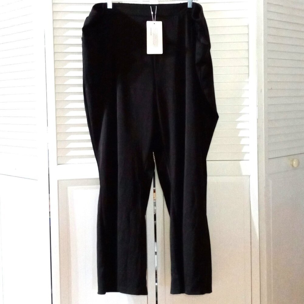 NWT-Comfortable Black High Waist Slacks -Size 26